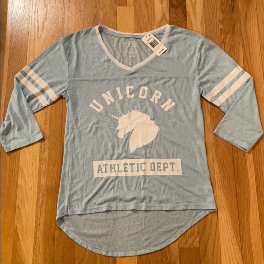 Womens V -Neck 3/4 Sleeve - Baby Blue